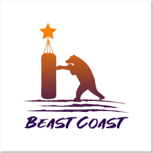 Beast Coast California Republic Bear Boxing Posters and Art